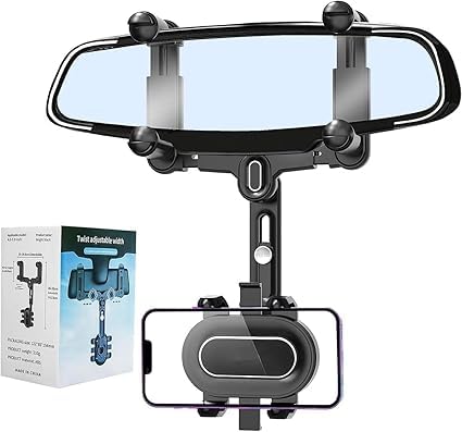Phone Mount for Car, 2024 Upgraded Rear View Mirror Phone Holder, Universal Mount, Rotatable Phone Holder for Car Compatible - Familymart4u