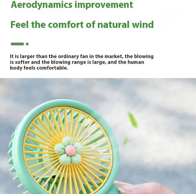 Portable Handheld Fan – Ultra Quiet, Battery Operated
